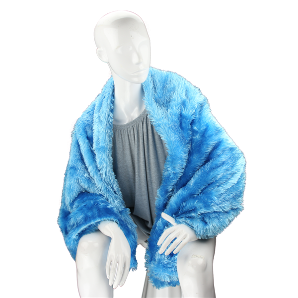 Stylish Fashion Forward Trendy Soft Fuzzy Warm Ocean Blue Blanket Shawl