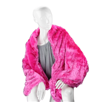 Stylish Fashion Forward Trendy Soft Fuzzy Warm Fuchsia Pink Blanket Shawl