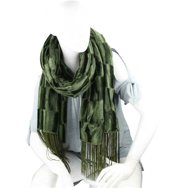 Stylish Fashion Forward Trendy Soft Suede Warm Dark Green Blanket Shawl Scarf