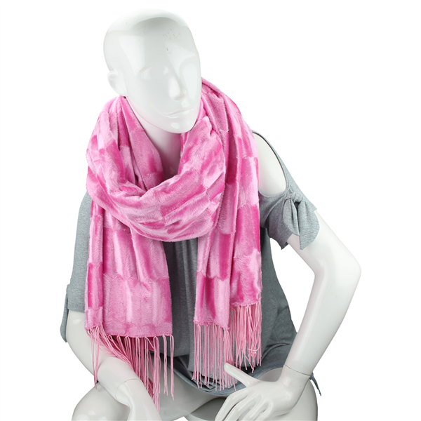 Stylish Fashion Forward Trendy Soft Suede Warm Pink Blanket Shawl Scarf