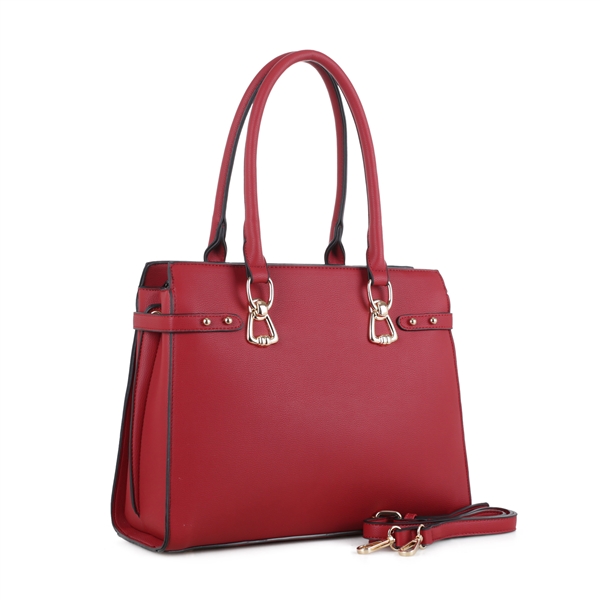 Burgundy & Gold Solo Minimalist Shoulder Tote Handbag