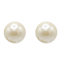 Medium-Sized Stylish Cream 12mm Pearl Post Earrings