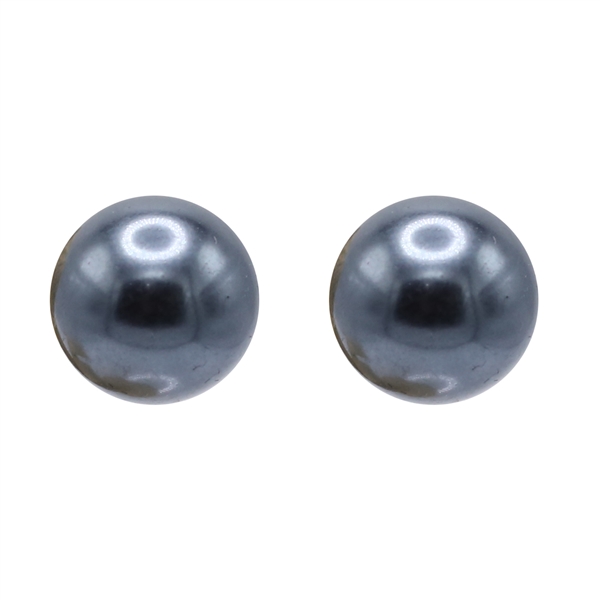 Medium-Sized Stylish Night Blue 12mm Pearl Post Earrings