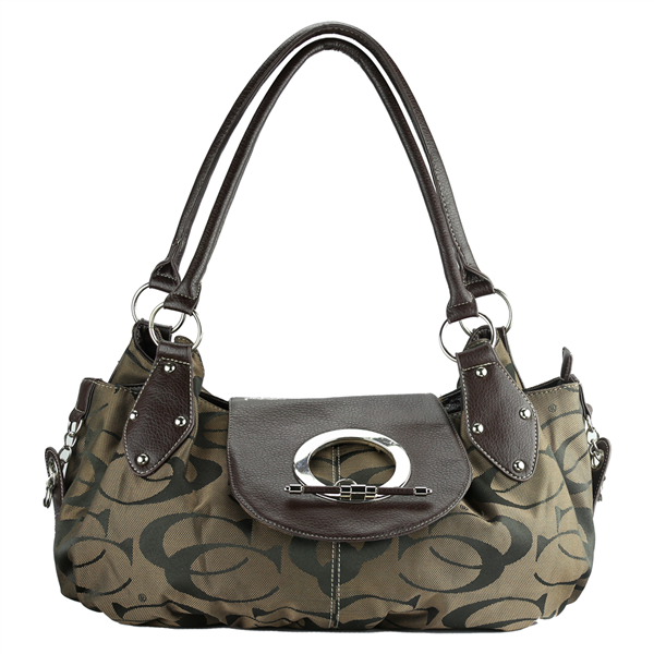 THE PRINTED CC TOGGLE CLASP SHOULDER HANDBAG | BROWN