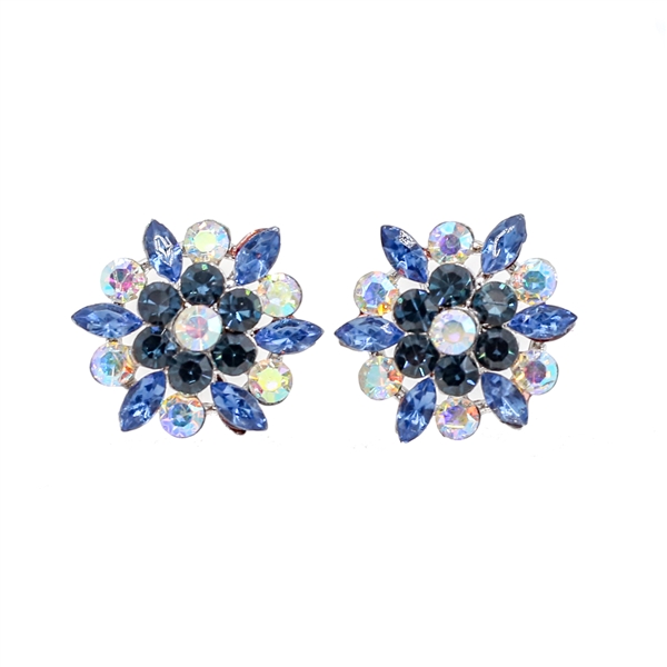 Gorgeous Sparkling 3-5mm Crystal Flower Stud Earrings