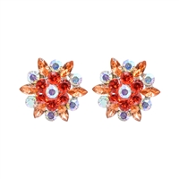 Gorgeous Sparkling 3-5mm Crystal Flower Stud Earrings