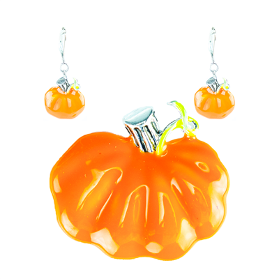 PUMPKIN BROOCH & EARRING SET