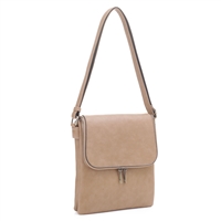 Chic Sand Faux Leather Fashion Conceal Carry Shoulder Crossbody