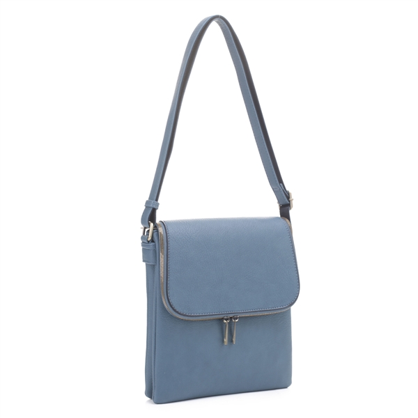 Chic Light Blue Faux Leather Fashion Conceal Carry Shoulder Crossbody