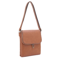 Chic Tan Faux Leather Fashion Conceal Carry Shoulder Crossbody