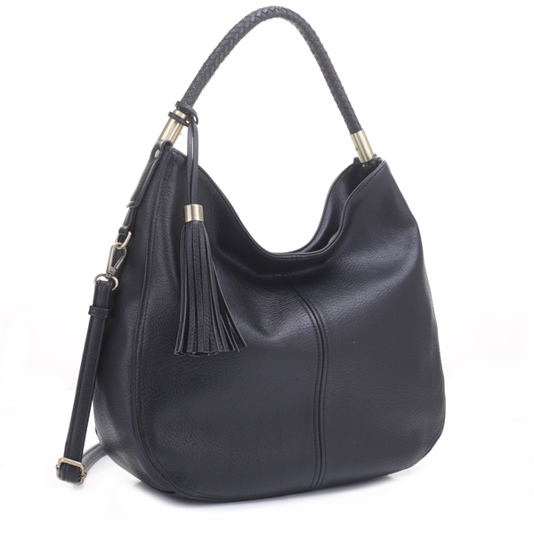 Chic Black Faux Leather Fashion Conceal Carry Shoulder Hobo Satchel