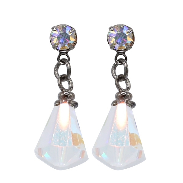 Fashion Stylish Light Iridescent Crystal Bead Drop Stud Earrings