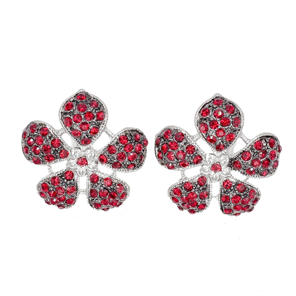 Elegant Fashion Sparkling Siam Crystal Post Earrings