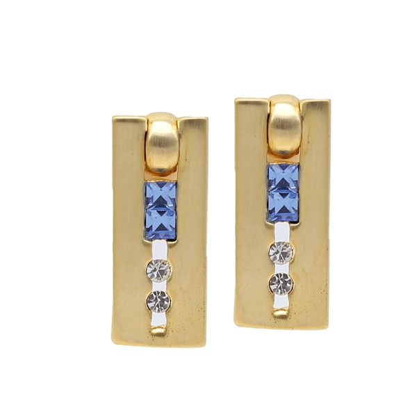 Fashion Statement Sparkling Colored Crystals & Diamond Crystals Colored-Toned Post Earrings