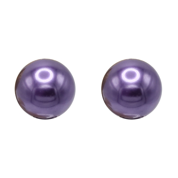 Medium-Sized Stylish Purple 12mm Pearl Clip-On Earrings