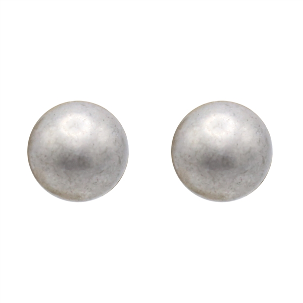 Medium-Sized Stylish Light Gray 7mm Pearl Post Earrings