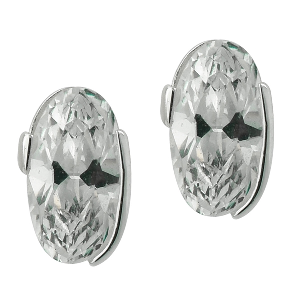 Gorgeous Sparkling Silver & Clear Cubic Zirconia Crystals Sterling Silver Royalty Stud Earrings