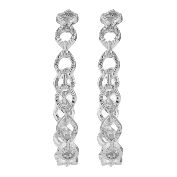 3/4 HOOP SILVER INFINITY EARRINGS