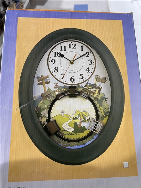 Home and Office Vintage Style Train Station with Sound Eleco Quartz Analog Clock