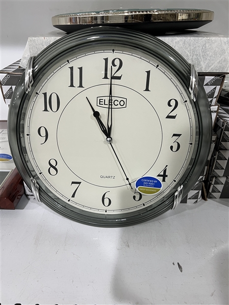 Home and Office Round Transparent Grayish-Green Eleco Quartz Analog Clock