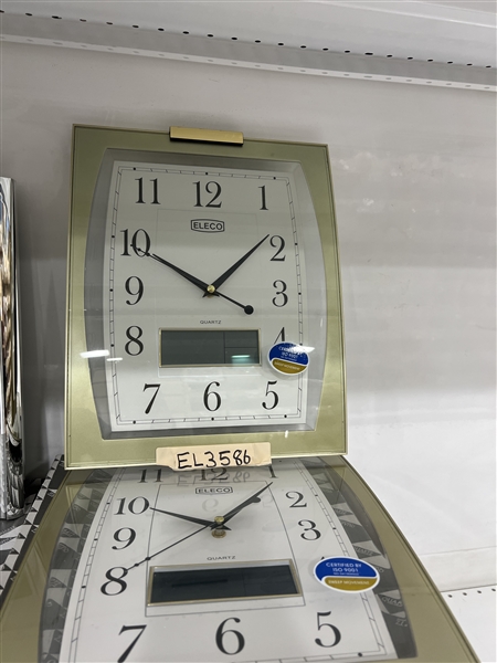 Light Gold Eleco Quartz Analog & Digital Clock