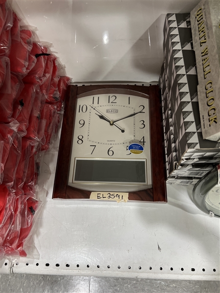 Wooden Eleco Quartz Analog & Digital Clock