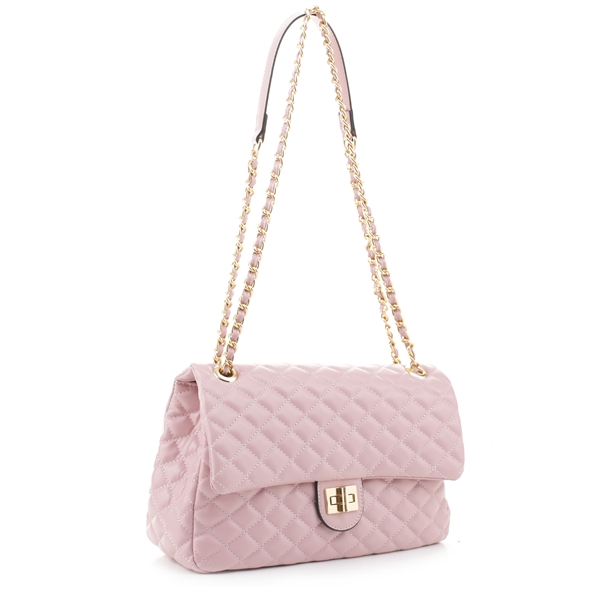 Cute Chic Baby Pink Diamond Stitched Puff Oversized Fashion Clutch Crossbody