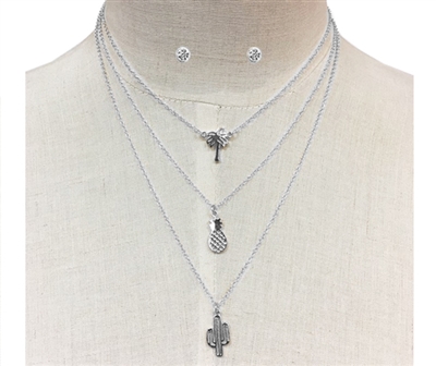 SUMMER VIBE NECKLACE SET | SILVER