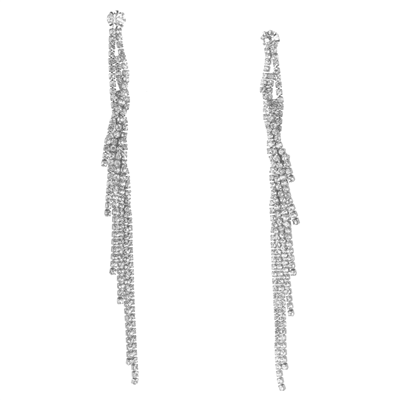 CRYSTAL TWISTED DANGLE STUD EARRINGS