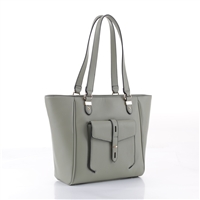 Stylish & Classy Light Olive Green Faux Leather Essential Tote Satchel Handbag