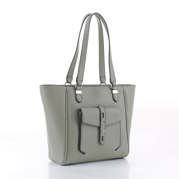 Stylish & Classy Light Olive Green Faux Leather Essential Tote Satchel Handbag