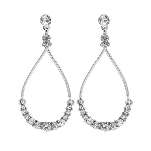 Unique Sparkling Diamond Crystal Teardrop Post Backing Drop Earrings