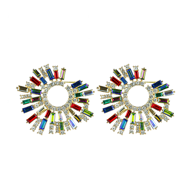 Clear & Multi-Colored Crystals Earrings