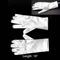 WHITE FORMAL GLOVES | SMALL SATIN