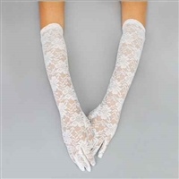 WHITE FORMAL GLOVES | LONG LACE