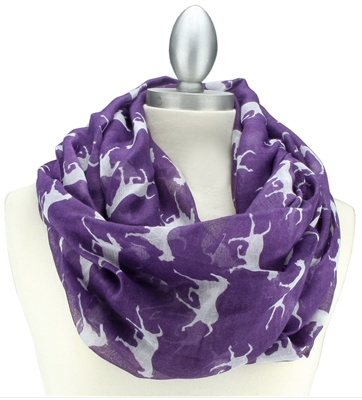 Purple & White Cross Print Infinity Scarf