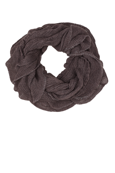 Fashion Brown Ruffled Infinity Scarf