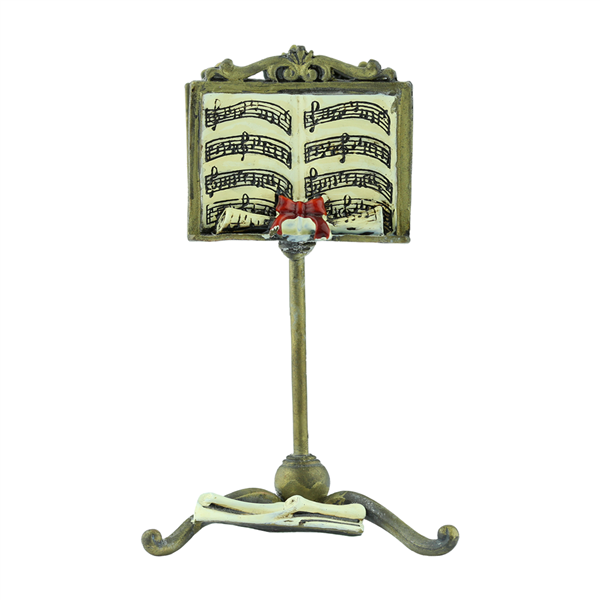 Bronze Color Music Stand with Music Sheet & Red Ribbon Card Holder