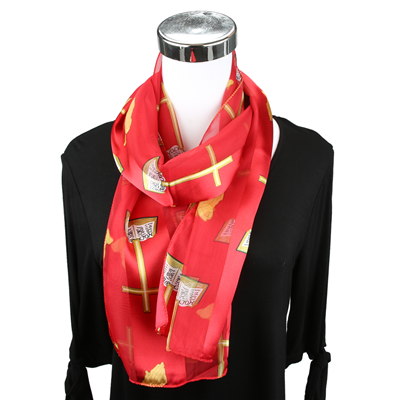 Red Church Inspired Print Scarf