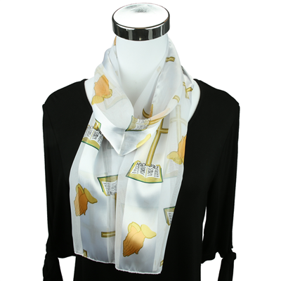 White Church Inspired Print Scarf