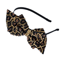 Sparkling Colored Crystal Spotted Bow Thin Arched Headband