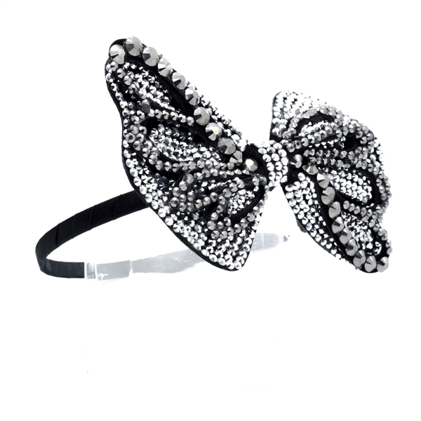 Sparkling Colored Crystal Bow Thin Arched Headband