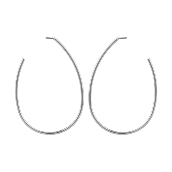Rhodium Open Teardrop Earrings