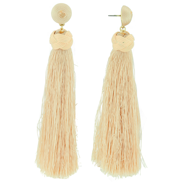 Cream Hula Tassel Wholesale Earrings