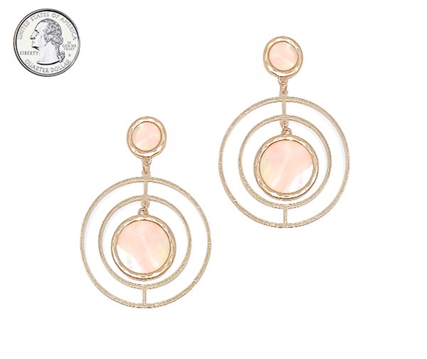 Blush Circular Stud Gold Earrings