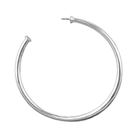 SMOOTH OPEN HOOP EARRINGS | SILVER