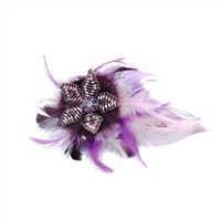 Sparkling Crystal Beaded Purple Feathery Hair Clip