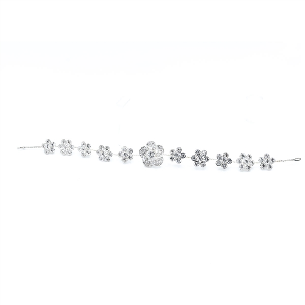 Small Sparkling Clear Crystals Flower Mix Design Bobby Pin Hair Piece