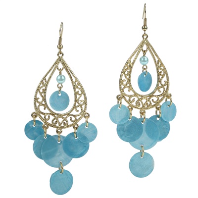 TURQUOISE CHARM DROP EARRINGS