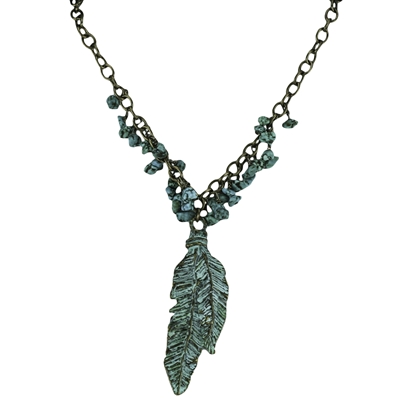 Turquoise Feather Necklace